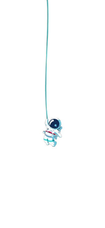 Astronaut hanging from ceiling